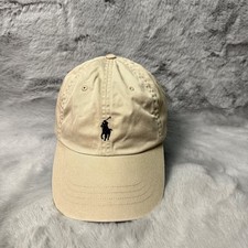 Polo Ralph Lauren Hat Cap Strap Back Beige Small Pony Logo Embroidered