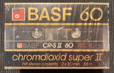 BASF Chrome Super II 60 Chromdioxid Cassette Tape 1985-1987 OVP SEALED NOS
