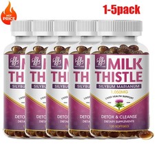 Milk Thistle Supplement - Max Strength 1000mg for Liver Cleanse Detox  Repair