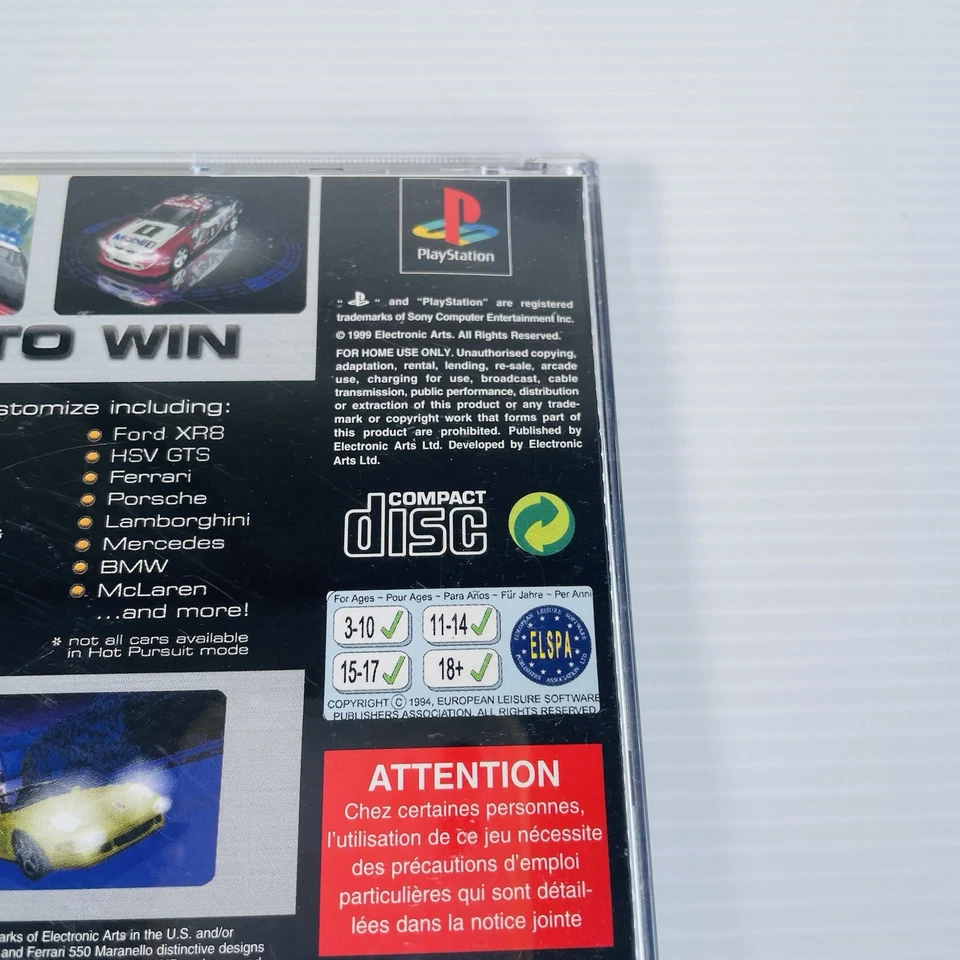 Need For Speed High Stakes Sony PlayStation 1 PS1 PAL Video Game With Manual - Bild 4 von 4