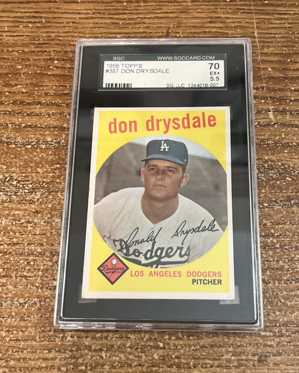 1959 TOPPS #387 DON DRYSDALE DODGERS SGC GRADED EX+ 5.5
