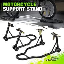 Motorcycle Front & Rear Stand Lift 880 lbs Wheel Swingarm Spool Stand 6.5"-11"