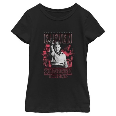 Girl's Stranger Things Red Eleven Art Collage T-Shirt