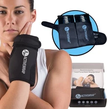 ActiveWrap Wrist Ice Pack Wrap – PT-Designed Gel Packs One Size, Black 
