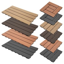WPC Terrassenfliesen 30/60 cm Holzfliesen Balkonfliesen Garten 1-10㎡ Klickfliese