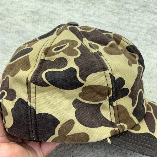 Vintage Bubble Camo Trucker Hat Cap Made In USA 80s 90s Snapback Brown Blank - Picture 5 of 9
