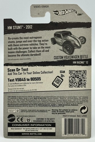 Hot Wheels - Custom Volkswagen Beetle - HW Racing '12 (2012) - Picture 3 of 3