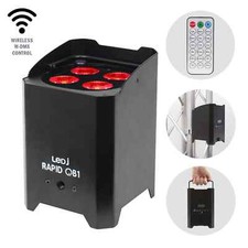 LEDJ Rapid QB1 HEX LED Battery Uplighter Wireless DMX Disco DJ Black Housing