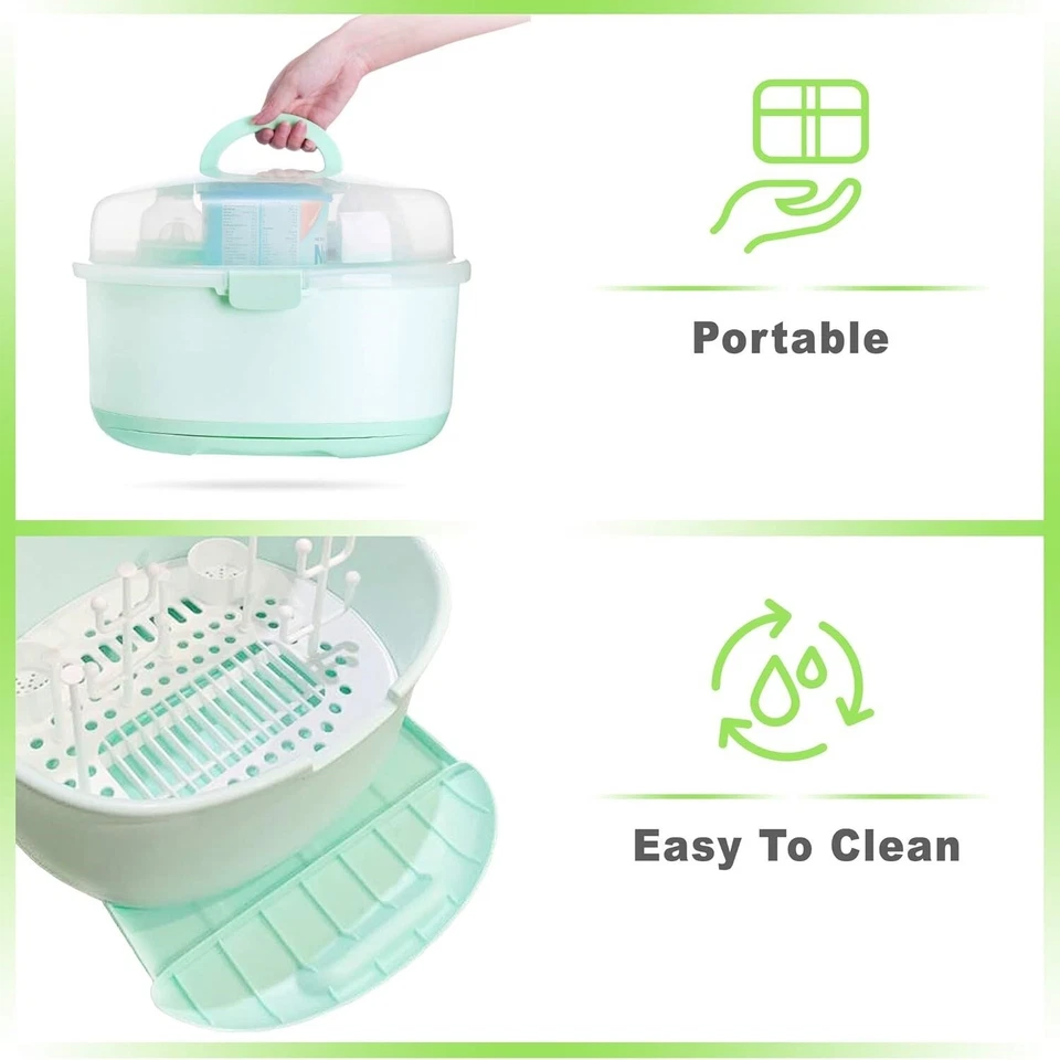 Escurridor De Secar Los Biberones Para Bebe - Estante de secado de biberones.(Verde) US Foto 4 de 4