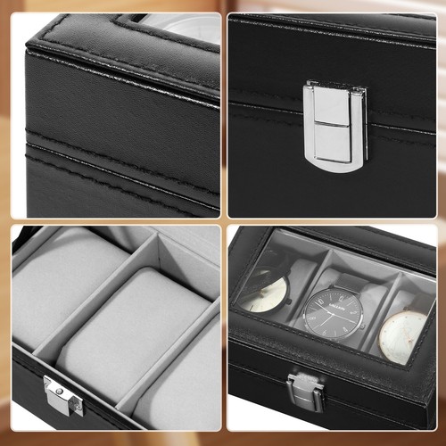 3-Slot Jewelry Watch Boxes Jewelry Watch Case Storage Box Watch Collection Gift - Bild 9 von 13
