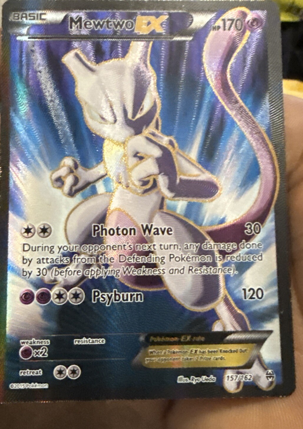 NM Pokémon TCG Mewtwo-EX BREAKthrough 157/162 Holo Full Art