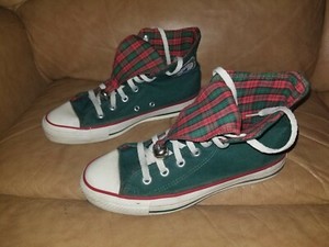 green plaid converse