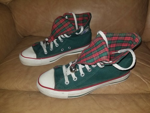 green plaid converse