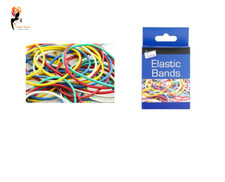 COLOUR 30g ELASTIC RUBBER BANDS Assorted Home School Office Craft Pack TA6227 UK