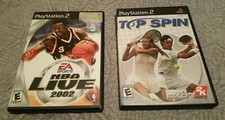 Lot of 2 PlayStation 2 games. EA Sports NBA Live 2002 and Top Spin 2K Sports
