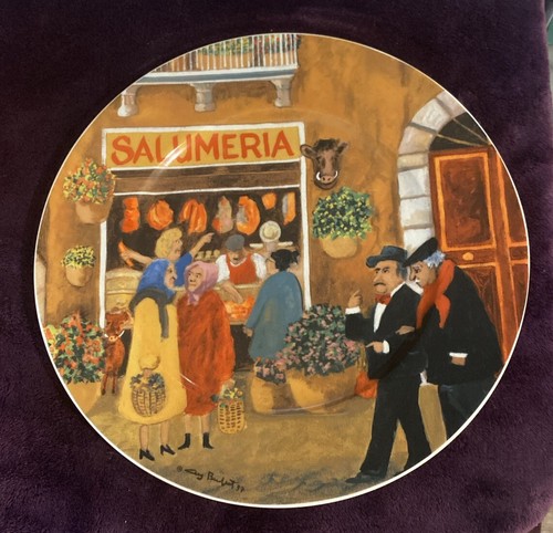 Guy Buffet Tuscan Storefronts SALUMERIA Porcelain 10 7/8" Dinner Plate Germany