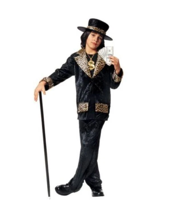 Bastón de proxeneta palo dorado años 70 gángster accesorio de disfraz para adultos Foto 4 de 4