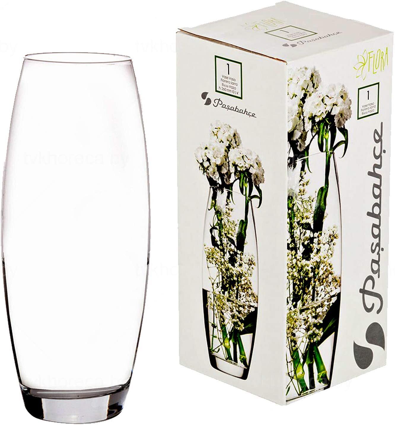 PASABAHCE CLEAR GLASS FLOWER VASE BOTANICA VASE CYLLNDRICAL DECORATIVE