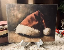 Santa's Hat,  Christmas Handcrafted Plaque / Sign