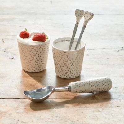 Riviera Maison Eiscreme Set Porzellan Ice Cream Is Always A Good Idea Set 4 tlg