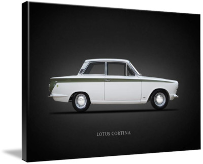 Canvas Art - Lotus Cortina Minimal Modern Classic Car Art, 3 Sizes