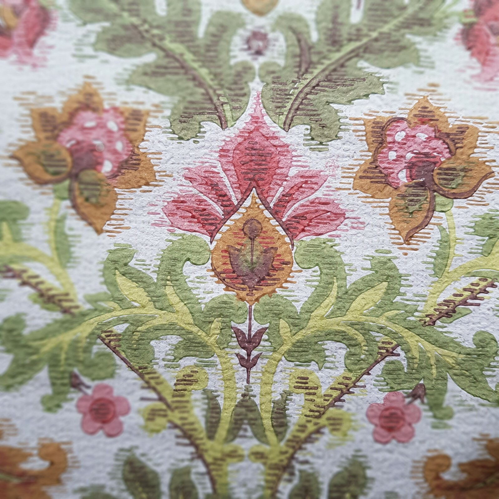 Vintage Wallpaper Scraps 1930/50s Paper Art Journal Decoupage Dolls