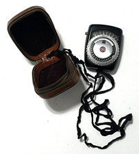 GE Vintage Exposure Meter Type PR-1 Film / Plates Leather Case w/Belt Loop