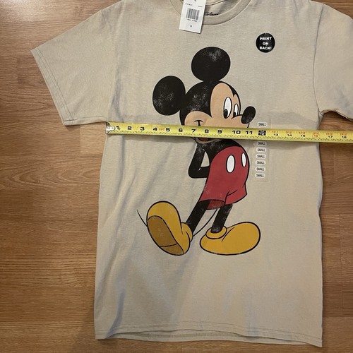 Mens Short Sleeve Mickey Mouse Graphic T-Shirt Tan Color Size Small NWT - Picture 7 of 9