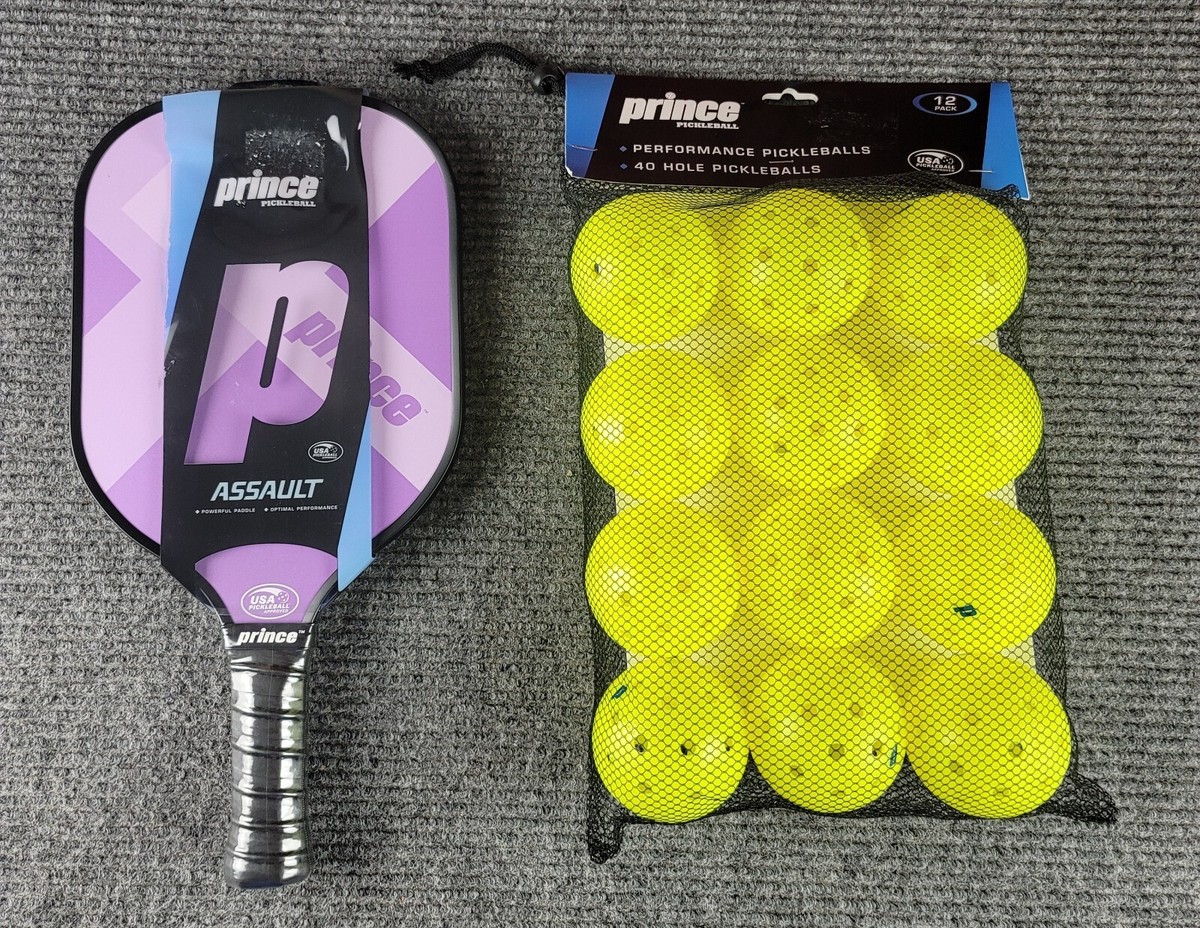 Prince Pickleball Attack Fiberglass Paddle W/ 12 Prince 40 Hole
