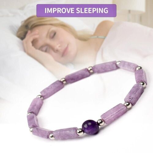 Lila Amethyst Armband für Damen - verstellbar 6,7-7,9 Zoll, Natursteine - Bild 4 von 6