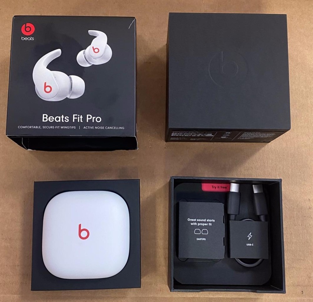 BEATS BY DR. DRE BEATS FIT PRO TRUE WIRELESS BLUETOOTH EARBUD (WHITE) OPEN BOX.