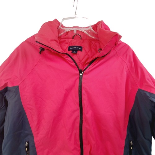 Lands' End Girls' Zip Up Insulated Hooded Coat Pink Size M - Picture 3 of 10