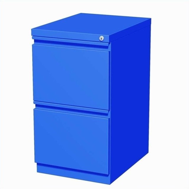 Hirsh Industries 20" Deep Mobile File Pedestal - Blue, 2-Drawer Rolling Storage Cabinet - View #7