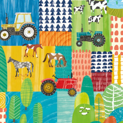 WGU50118W - When I Grown Up Down On The Farm Blaugrün Twist OHPOPSI Tapete