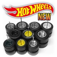 1/64 Scale STEELIES 4 SLIT Real Rider Wheels Rims Tires Set for Hot