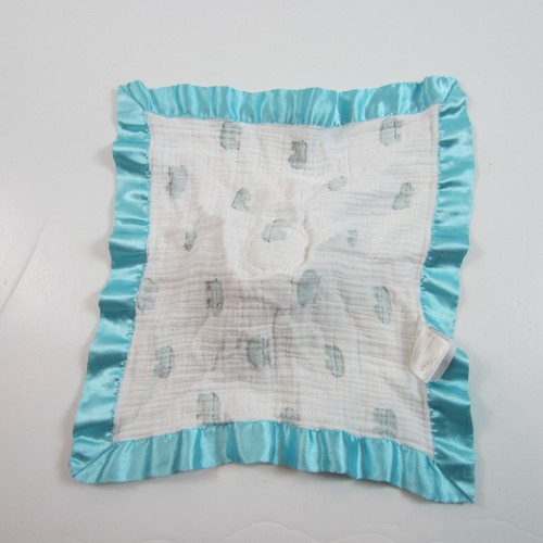 Manta de seguridad Aden Anais azul elefante borde satinado muselina Lovey - Imagen 6 de 6