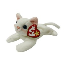 Ty Beanie Baby💜FLIP THE WHITE CAT 7"5' 4th Gen NEW MWMT's