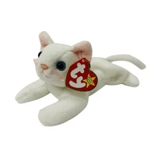 Ty Beanie Baby💜FLIP THE WHITE CAT 7"5' 4th Gen NEW MWMT's