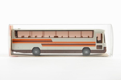 Lot 7553 Wiking MB O 303 RHD Reisebus unbeschriftet, grauweiß, 1984-1985, OVP - Bild 9 von 10