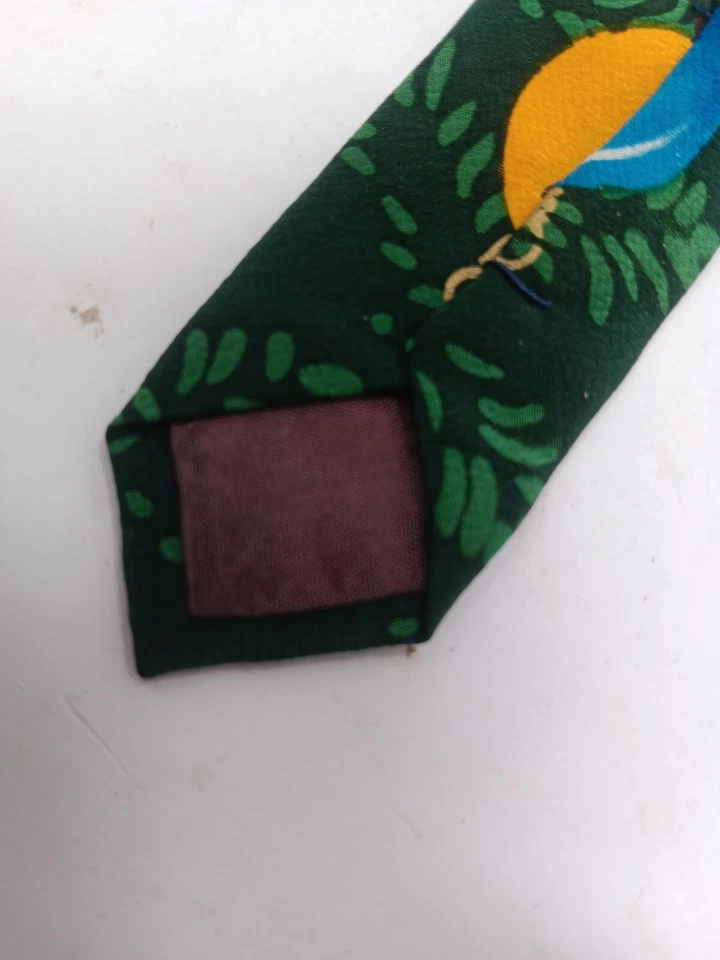 Corbata Lillian Vernon Adornos de Navidad Acebo Vintage Novedad 100% Seda Foto 3 de 4