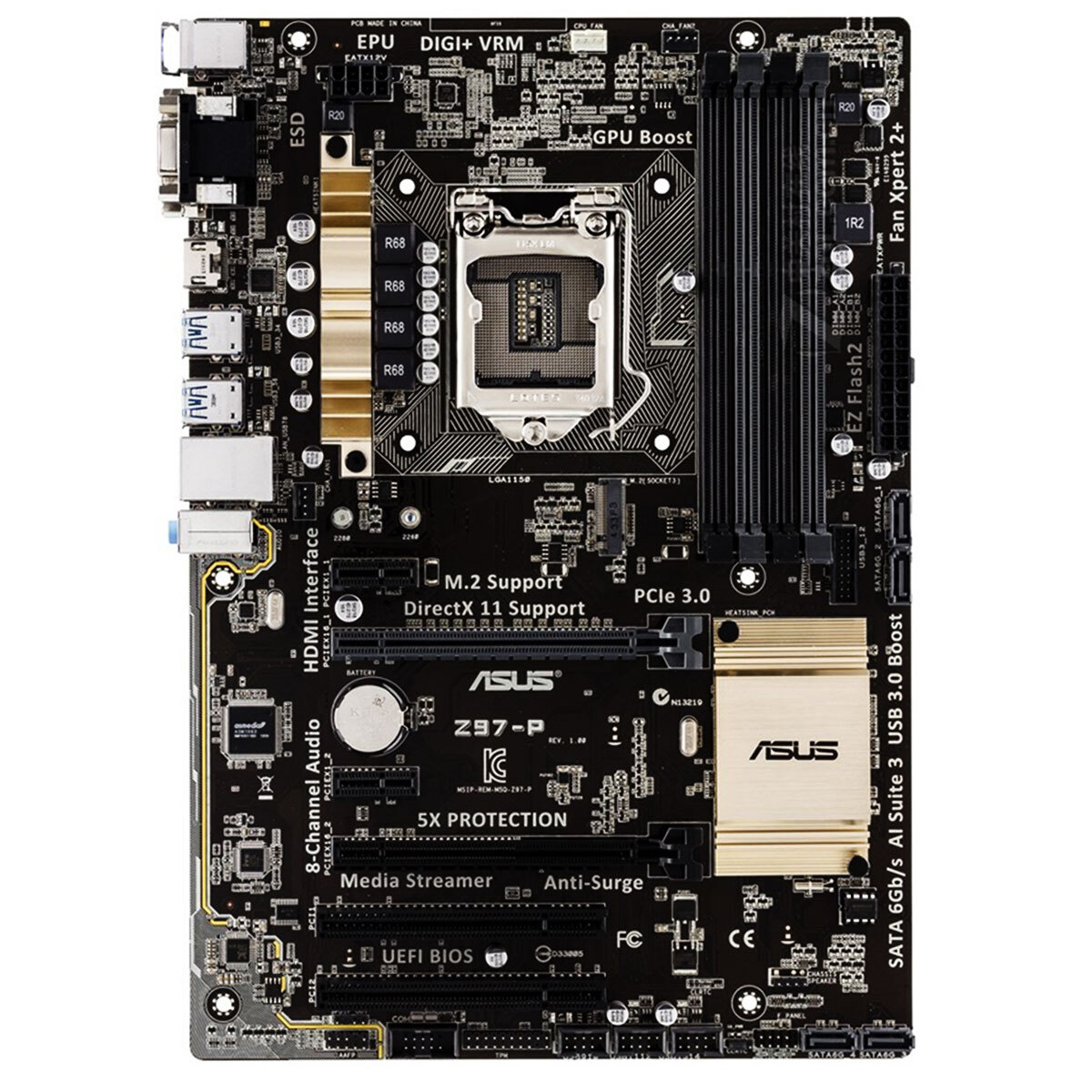 ASUS Z97-P LGA 1150 MotherboardDDR3 RAM HDMI VGA SATA III Clear