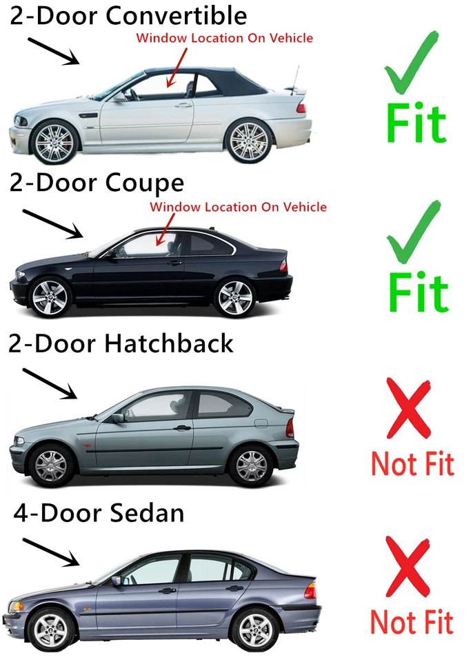 Fit BMW 3-Series M3 328 325 323 318 2Dr Driver Side Left Front Door Window Glass - Изображение 2 из 4