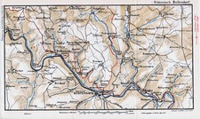 Bollendorf Echternach Wallendorf 1927 orig. Wanderkarte + Reisef. (6 S.) Irrel