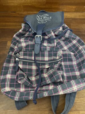 Casual Backpack Jack Wills Womens Bag Jack Wills Blue Pink Checked