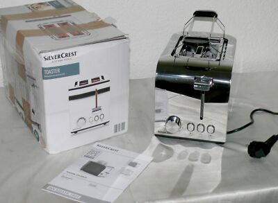 SC STS850E1 Designer Toaster Doppelschlitz 850W 6 Stufen Auftau Edelstahl Silber
