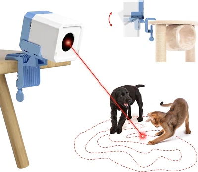 Potaroma Truly Random Cat Laser Toys, No Knock-Over Clamp, Automatic Chargeable
