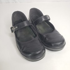DANSKO Professional Black Fabric Mary Jane Clogs Slip Resistant Size 37 US 6