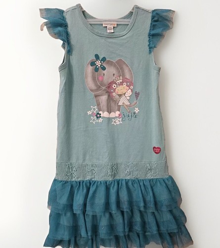 Naartjie Jie Jie Dress Girls Size 9 Yrs Elephant Girl Fairy Girl Tutu Blue Lace
