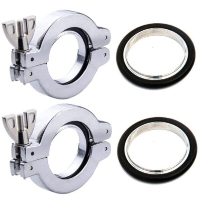 2 sets KF25 Aluminium vacuum Quick Flange clamp + centering ring w/ O-ring A625