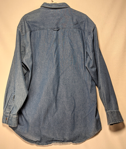 Pendleton Blue Denim Western Long Sleeve Brass Snap Up Cowboy Shirt Size Men's L - Picture 6 of 7